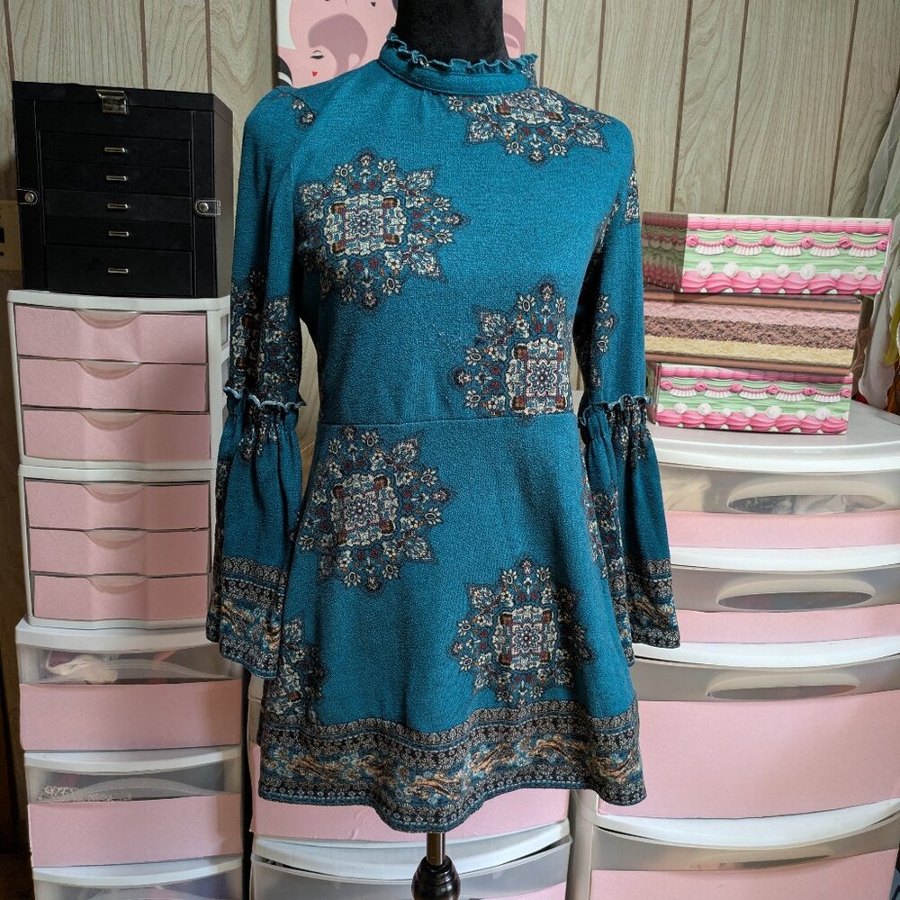 Plus Sized Teal Paisley Dress/Top